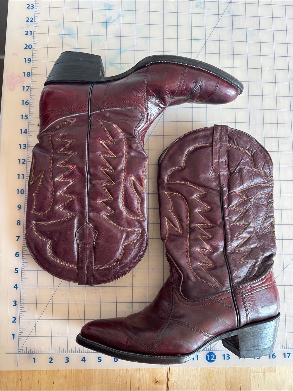 Unique Burgundy Western Cowboy Boots